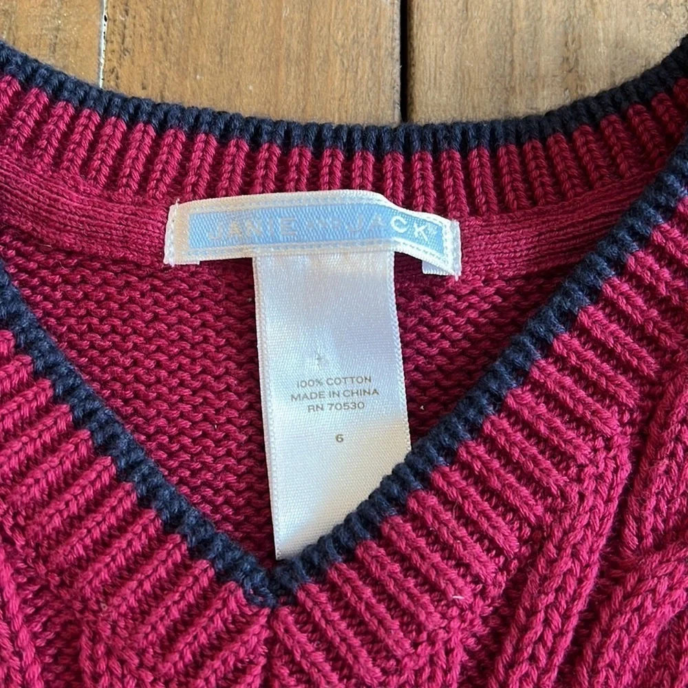 Janie and jack burgundy cable knit sweater vest